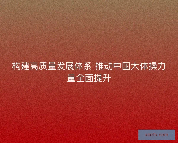 构建高质量发展体系 推动中国大体操力量全面提升